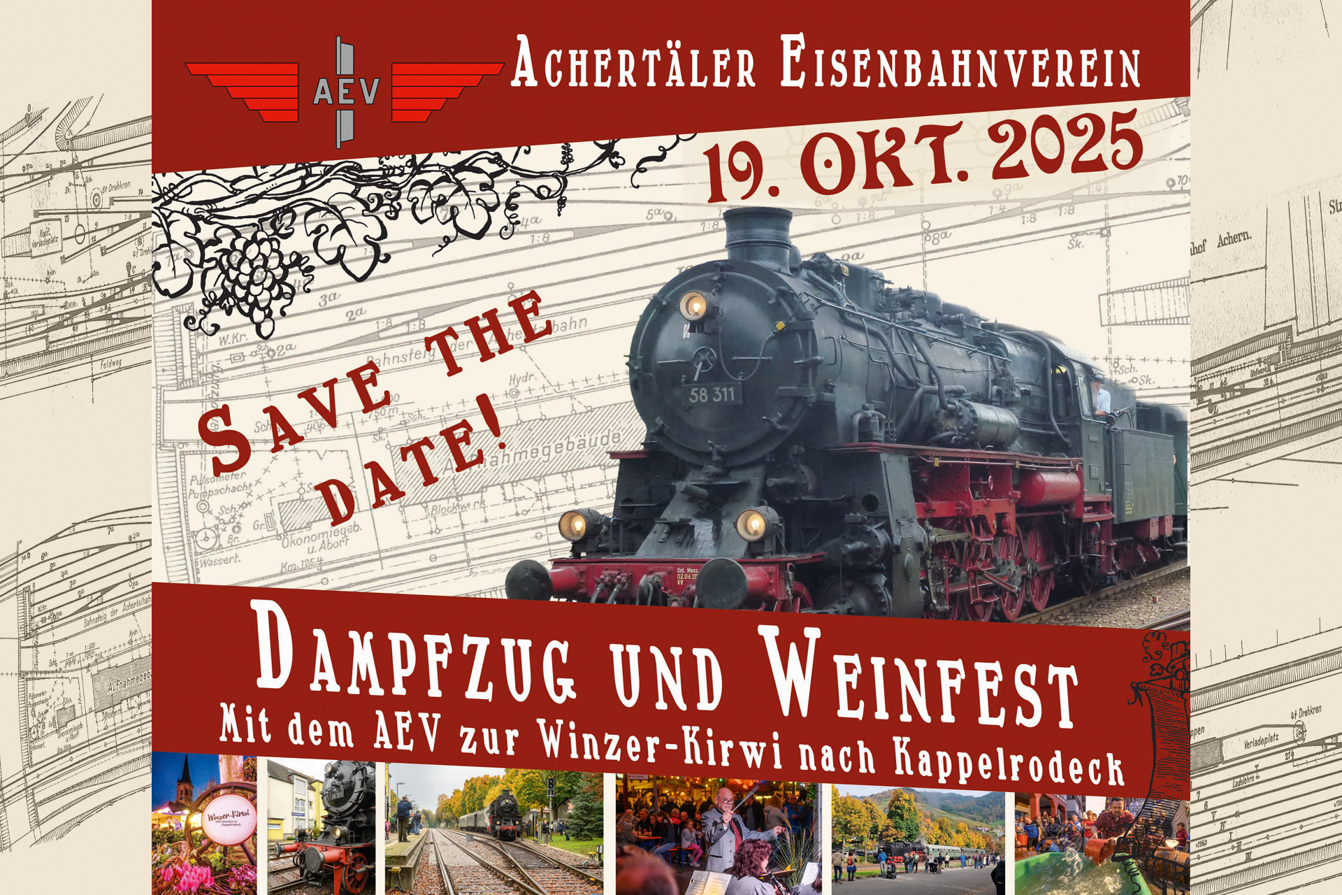 Dampfzug zur Winzer-Kirwi am 19.10.25: Fahrplan, Fahrpreise und Kartenvorverkauf